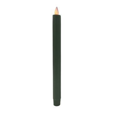 Mystique - Flameless LED Taper Candle - Indoor - Wax Coated - Dark Green - 7/8" x 10"