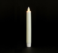 Mystique - Flameless LED Taper Candle - Indoor - Wax Coated - Ivory - 7/8" x 6" - Remote Ready