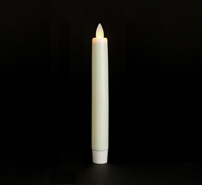 Mystique - Flameless LED Taper Candle - Indoor - Wax Coated - Ivory - 7/8" x 6" - Remote Ready