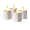 Luminara - Flameless LED Tealights - Set of 4 x 1.25-Inch x 1.44-Inch Battery Operated Tealights - Ivory ABS Plastic - Remote Ready