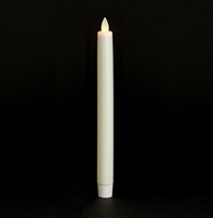 Mystique - Flameless LED Taper Candle - Indoor - Wax Coated - Ivory - 7/8" x 10"