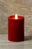 LightLi by Liown - Moving Flame - Flameless LED Smart Candle - Chalky Red Wax - Remote Ready - Betooth App Ready - 3.5" x 5"