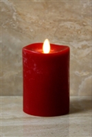 LightLi by Liown - Moving Flame - Flameless LED Smart Candle - Chalky Red Wax - Remote Ready - Betooth App Ready - 3.5" x 5"