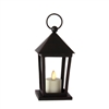 Liown - Flameless LED Tealight Candle Lantern - Black Metal - 4" Square x 6" Tall