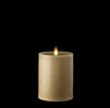 Liown - Moving Flame - Flameless LED Candle - Indoor -  Chalky Finish - Light Taupe Unscented Wax - Flat Top - Remote Ready - 3.5" x 5"