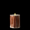 Liown - Moving Flame - Flameless LED Candle - Indoor -  Embedded Cinnamon Sticks - Ivory Unscented Wax - Flat Top - Remote Ready - 3.5" x 5"