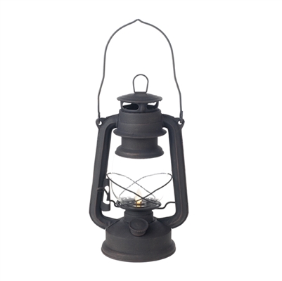 Liown - Flameless LED Oil Lantern - Black Painted Metal - 4.5" x 6" x 10" Tall