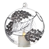 Liown - Pinecone Ornament With Non-Moving Flame LED Tealight - 5-Inch Diameter Glass Globe - Remote Ready