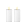 Liown - Moving Flame - Flameless LED Candles - Pair of 2-Inch x 3.5-Inch Votives - Indoor - Real White Unscented Wax - Remote Ready
