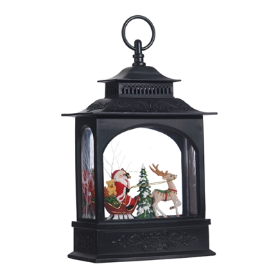 RAZ Imports - 11" Santa in Sleigh Lighted Water Lantern