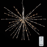 RAZ Imports - 23" Silver Starburst with 150 Warm White LED Lights and Remote Control