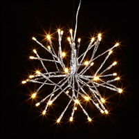 RAZ Imports - 10" Silver Starburst with 48 Warm White LED Lights and 8-Hour Timer