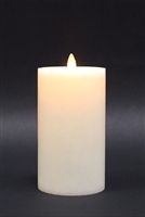 Avalon - Flat Top Moving Flame - Flameless LED Candle - Indoor - Unscented Frosted Ivory Wax - Remote Ready - 3.5" x 7"