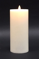 Avalon - Flat Top Moving Flame - Flameless LED Candle - Indoor - Unscented Frosted Ivory Wax - Remote Ready - 3.5" x 9"