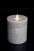 Avalon - Flat Top Moving Flame - Flameless LED Candle - Indoor - Unscented Platinum Wax - Chalk Finish - Remote Ready - 4" x 5"