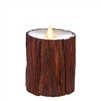 Liown - Moving Flame - Flameless LED Candle - Indoor -  Cedar Wrapped - Ivory Unscented Wax - Flat Top - Remote Ready - 3.5" x 4"