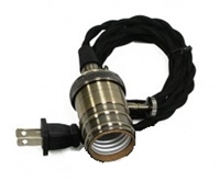 The Light Garden - 84" Black Braided Hanging Cord with Rotary On/Off Switch