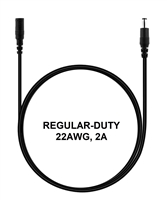 3.3-ft Power Extension Cable - REGULAR-DUTY - 22AWG - 2A -5.5mm x 2.1mm Barrel Connectors - Works with Battery Eliminator Kits