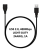 3.3-ft USB Power Extension Cable - LIGHT-DUTY - 24AWG - 1A - USB Type-A Connectors