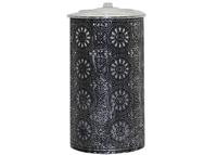 AquaFlame Color Changing LED Candle Water Fountain - Black & Silver Metal Patina - Citronella & Essential Oils - Indoor/Outdoor - Small - 4.37" x 8.27" - Remote Control