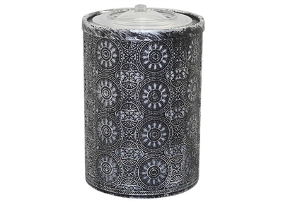 AquaFlame Color Changing LED Candle Water Fountain - Black & Silver Metal Patina - Citronella & Essential Oils - Indoor/Outdoor - Medium - 5.31" x 8.27" - Remote Control