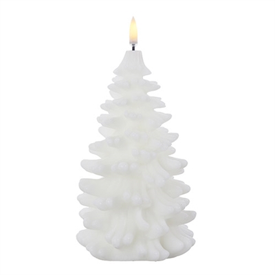 Uyuni - Flameless LED Candles - Christmas Tree Shape - 4.25-Inch x 8-Inch - Nordic White Wax - Remote Ready