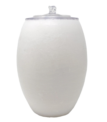 AquaFlame Color Changing LED Wax Vase Shaped Water Fountain - White Wax - Aromatherapy & Essential Oils - 5.43" x 8.66" - Remote Control