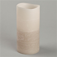Everlasting Glow - Flameless LED Candle - Indoor - Distressed Texture Wax Finish - Misty Taupe Gradient Faded Color - 3" x 6"