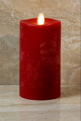 LightLi by Liown - Moving Flame - Flameless LED Smart Candle - Chalky Red Wax - Remote Ready - Betooth App Ready - 3.5" x 7"