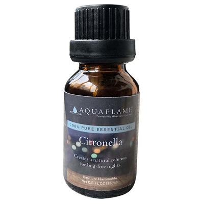 Aquaflame High Purity Citronella Essential Oil - Lemon Scented - 15 ml (0.51 oz) Bottle