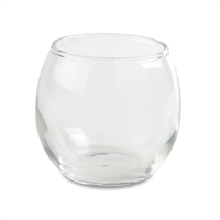 Tealight or Votive Candle Cup Holder - Clear Glass Bubble Ball - 3.8" x 3.6"