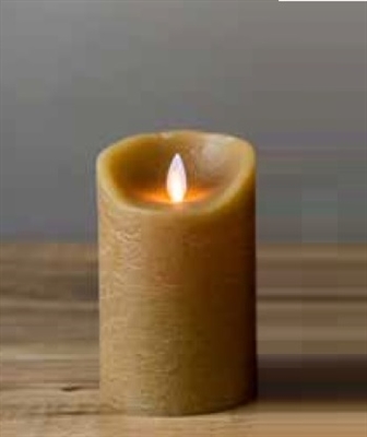 Mystique - Flameless LED Candle - Indoor - Wax - Distressed Taupe - 3.25" x 5" - Remote Ready