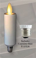 Mystique Moving Flame - Flameless LED Candle Chandelier Bulb - E12 Base (E26 Adapter Included) - Ivory - 1.0" x 4.1""