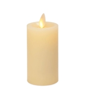 Luminara Real Flame Effect Candle - Slim Pillar - 2-Inches x 4.25-Inches - Unscented Ivory Wax - Indoor - Remote Ready