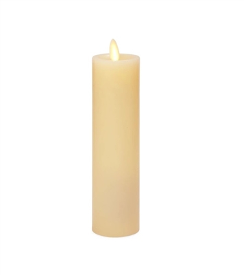 Luminara Real Flame Effect Candle - Slim Pillar - 2-Inches x 7.9-Inches - Unscented Ivory Wax - Indoor - Remote Ready