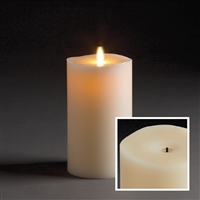 LightLi by Liown - Wick-to-Flame - Moving Flame - Flameless LED Candle - Indoor - Ivory Paraffin Wax - Remote Ready - 4" x 7"