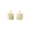 Matchless - Pair of Moving Flame LED Tealight Candles - Indoor - ABS - Ivory - Unscented - Remote Ready - 1.4" x 2"