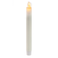 Matchless - Moving Flame LED Taper Candle - Indoor - Wax Dipped - Ivory - Unscented - Remote Ready - 1" x 8.5"