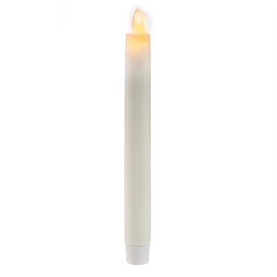 Matchless - Moving Flame LED Taper Candle - Indoor - Wax Dipped - Ivory - Unscented - Remote Ready - 1" x 8.5"