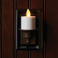 Matchless by Liown Moving Flame - Automatic Flameless LED Tealight Plug-In Night Light - Indoor - Ivory & Brown ABS