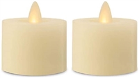 Luminara - Flameless LED Tealights - Set of 2 x 1.7-Inch x 2-Inch Battery Operated Tealights - Ivory Wax - Remote Ready