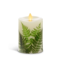 Luminara - Flameless LED Candle - Faux Fern - Indoor - Unscented White Wax - Remote Ready - 3" x 4.5"