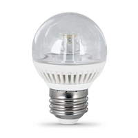 Feit Electric - LED Bulb - G16 Clear Globe - 40W Equivalent - 3000K Warm White - 300 Lumens - Dimmable