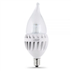 Feit Electric - LED Bulb - Clear Candelabra Flame Tip - E12 Base - 60W Equivalent - 3000K Warm White - 500 Lumens - Dimmable