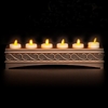 Luminara Set of 6 Rechargeable Moving Flame LED Tealight Candle Set - Ivory ABS - Bronze Charging Base - Remote Capable