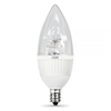 Feit Electric - LED Bulb - Clear Candelabra Torpedo Tip - E12 Base - 40W Equivalent - 3000K Warm White - 310 Lumens - Dimmable
