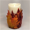 Flameless Candle Cuff - Fabric - Fall Leaves - For 3.5-Inch x 7-Inch Flameless Candles