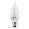 Feit Electric - LED Bulb - Clear Candelabra Flame Tip - E26 (Medium) Base - 60W Equivalent - 3000K Warm White - 500 Lumens - Dimmable