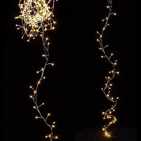 RAZ Imports - 16.5' LED Firecracker String Light Garland - 200 Warm White Micro LEDs on Silver Wire - 150 Steady On and 50 Randomly Twinkle