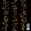 RAZ Imports - 10' LED Cluster Light Garland + Remote - 300 Warm White LEDs on Green Wire